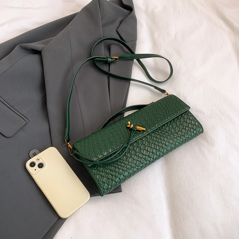 2025 autumn new niche design woven bag light luxury elegant grand organ rectangular bag fashionable women's shoulder bag designer bag