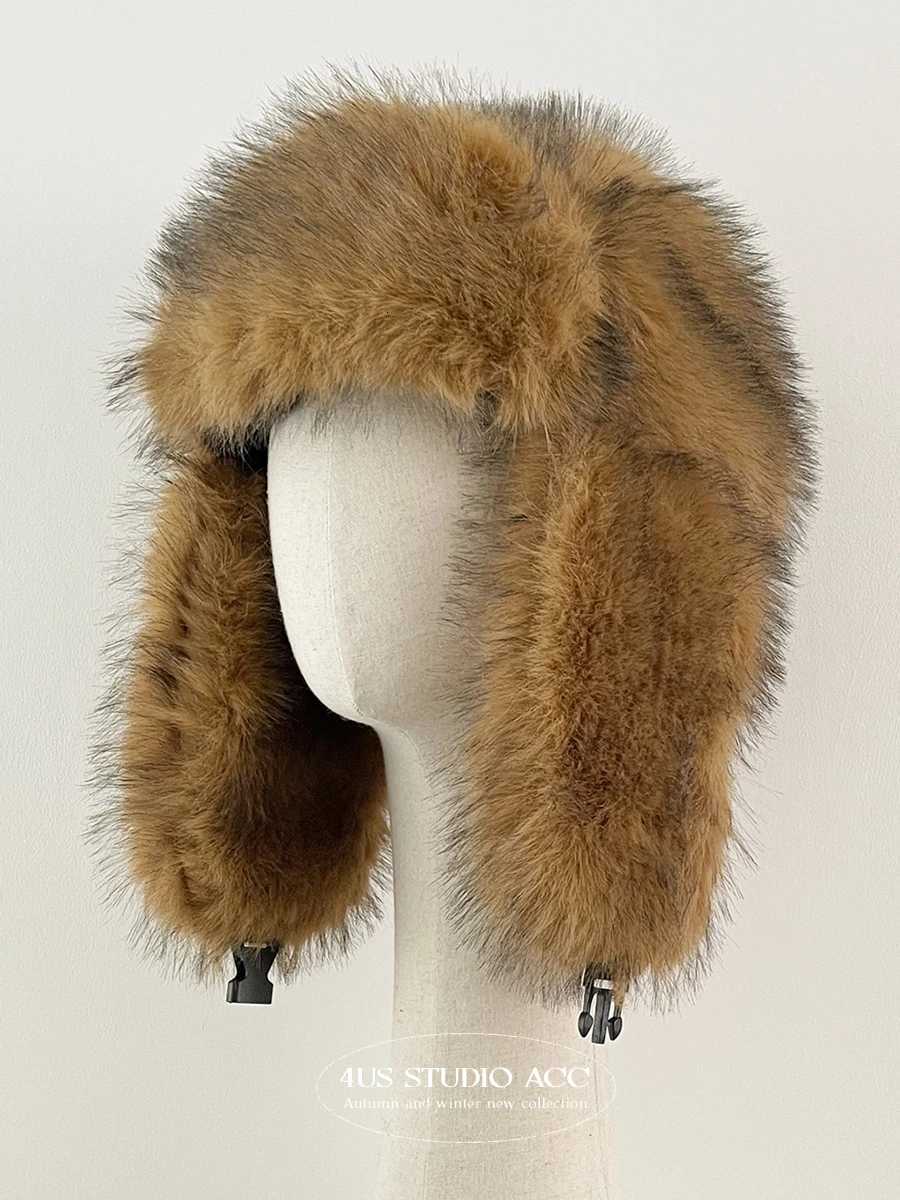 Plush Lei Feng hat womens autumn and winter thickened warm face small ear hat ski hatXJ250910