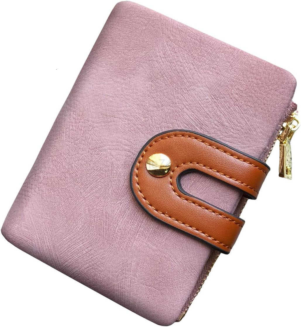 Womens Rfid Small Bifold Leather Wallet Ladies Mini Zipper Coin Purse id card PocketSlim Compact ThinZ250910