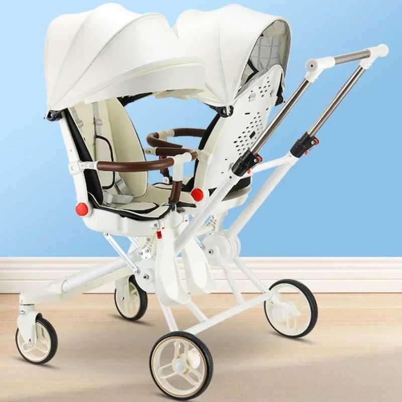 Twin strollers for two children Two seats Lightweight folding stroller Multifunctional stroller can sit and lie down W250910