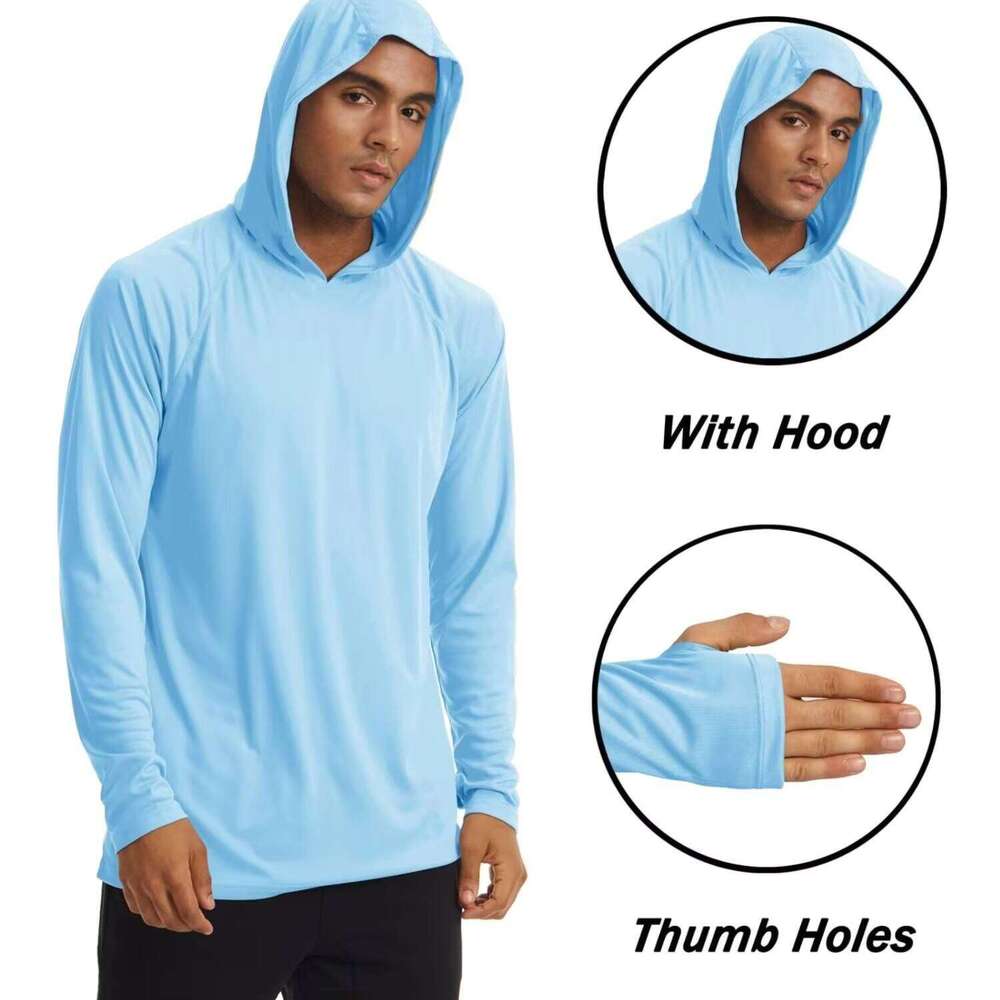 Summer Sun Protection Clothing UPF 50 + Surfing Outdoor Manufacturer Men's Long Sleeve Quick Dry Hoodie