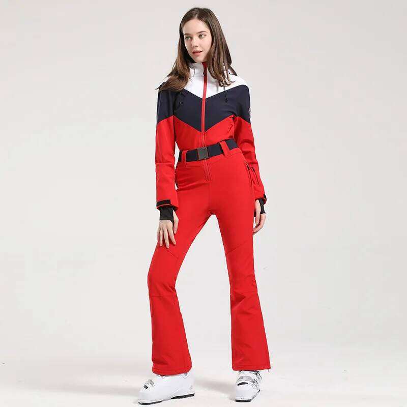GSOU SNOW Ski Suits For Women Windproof Thick, Sports Snowboarding One-Piece Sets Insulation Waterproof Skiing Jumpsuits