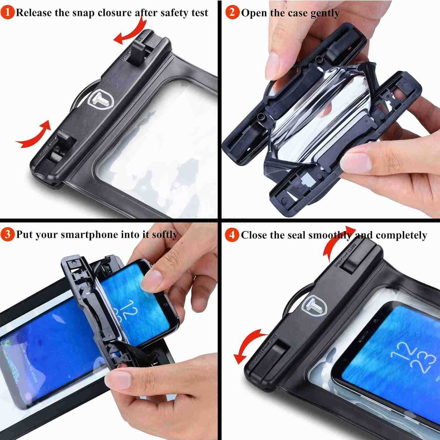 Waterproof Phone Pouch 2 Pack Waterproof Phone Case Cellphone Dry Bag For Note 20 Ultra S25 Ultra S24 S23 S22 S21 S20 S10 A14 A15 A35 A16 5G iPhone 16