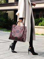 Women's Fashionable Floral Emed Set, Including Large Capacity Handbag & Crossbody Bag, Trendy Versatile Daily Commuting Bag Set