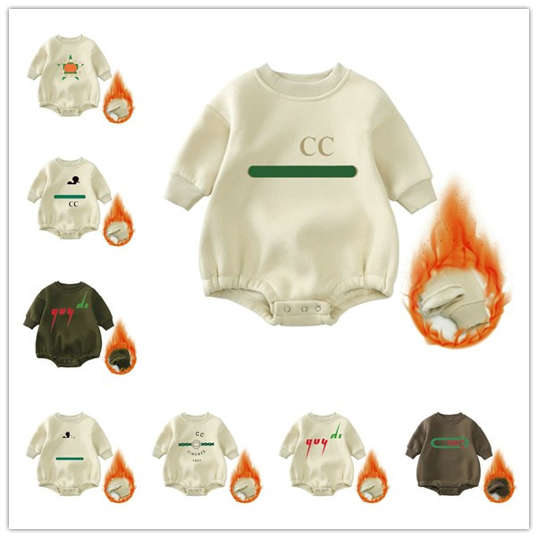 In stock In stock Luxury Designer Newborn Baby Rompers Clothes Infant Girls Letter Print long sleeve Jumpsuits Onesie Bodysuit thicken sports wear