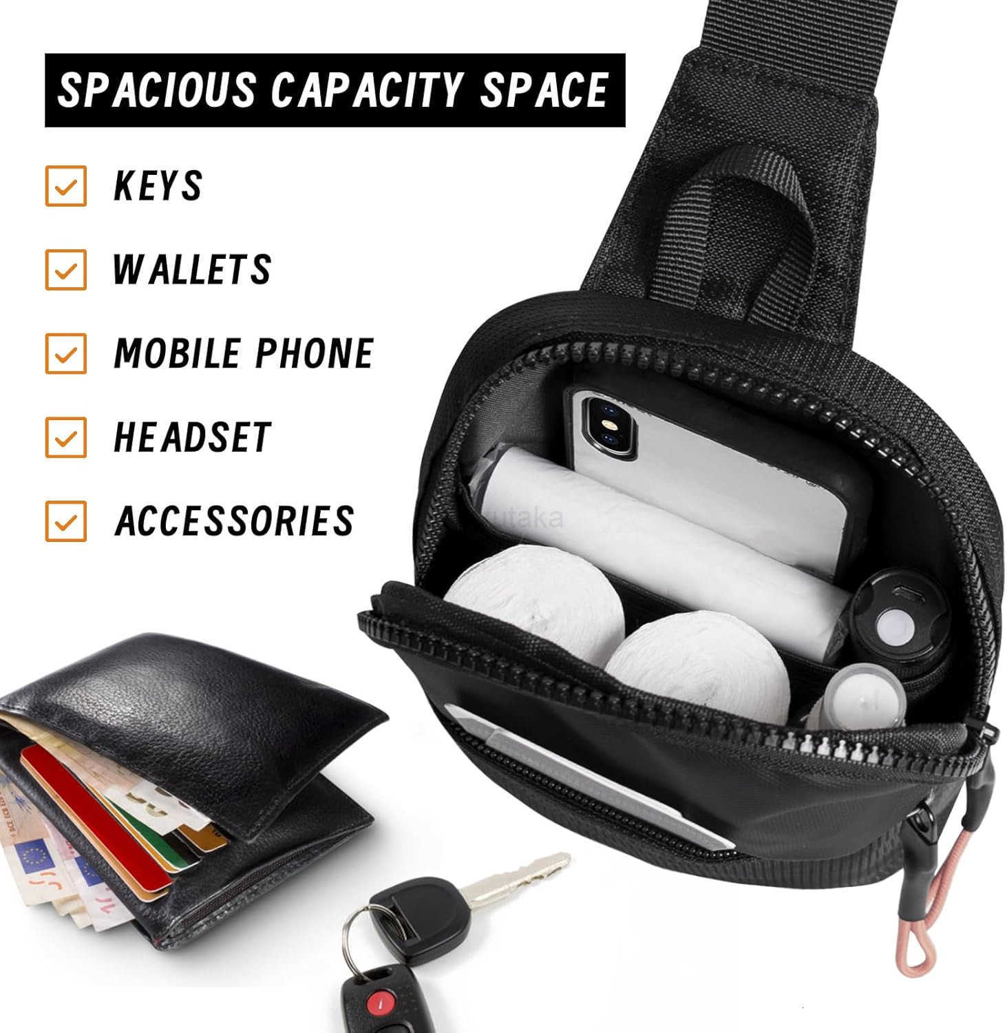 Chest Mini Sling Bag Waterproof Crossbody Bag Lightweight Casual Phone Bag Small Shoulder Daypack for Men Travel Z250910