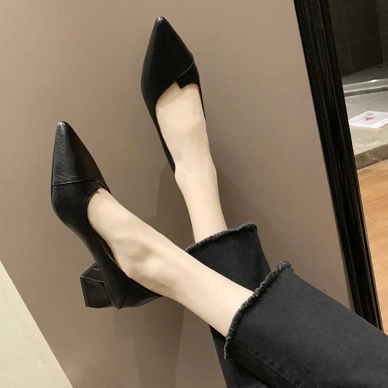 Fashion Solid Color Womens Pumps Shoes Pu Pointed Toe Office Work Ladies High Heel Female Slip on Casual Shoes W250910