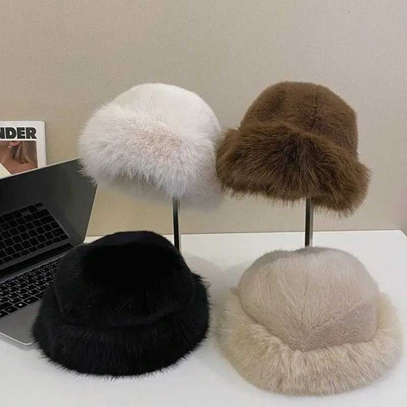 Fur Hat Women Warm Snow Ski C Plush Female Faux Fur Thicken Warm Winter Hat La Windproof Panama Furry Fisherman C Y2kXJ250910