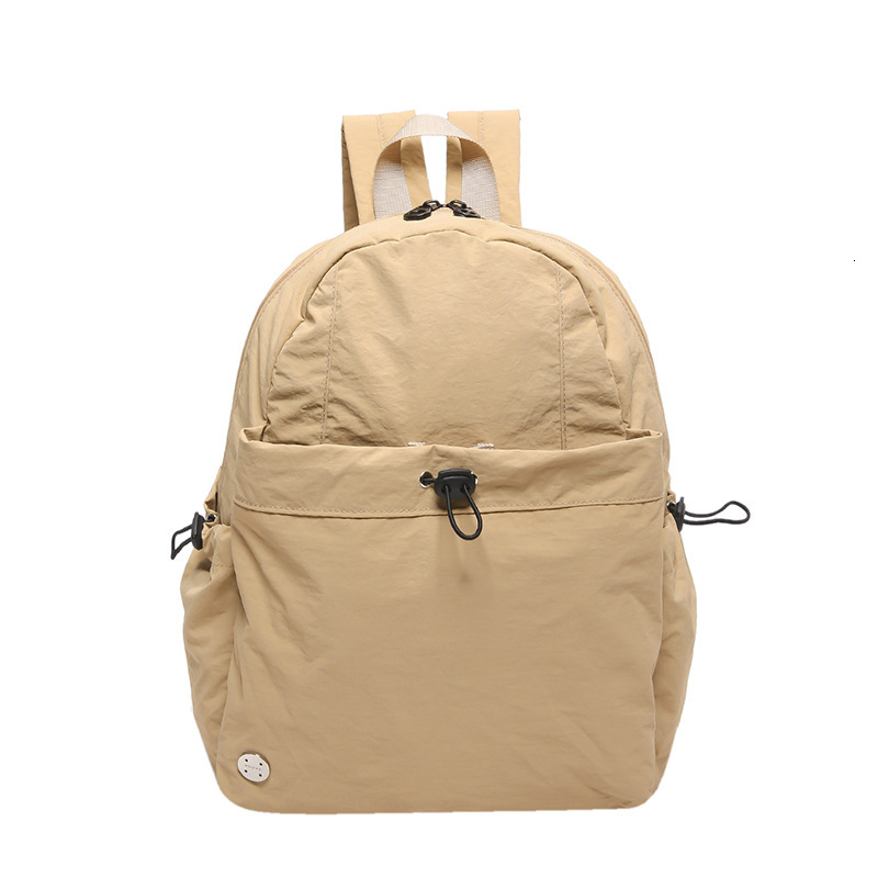 Waterproof Nylon Fabric Unisex Simple Artistic Lightweight Large Capacity Middle School Student Backpack Burden-Reducing
