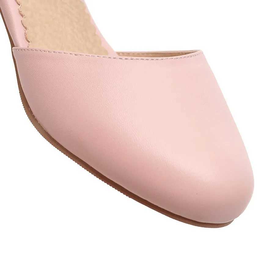 Sandals Women Shoes Comfortable Round Toe Pumps Womens White Ladies Shoe Zapatos Mujer 3CM High Heels Plus Size 41 42 43 W250910