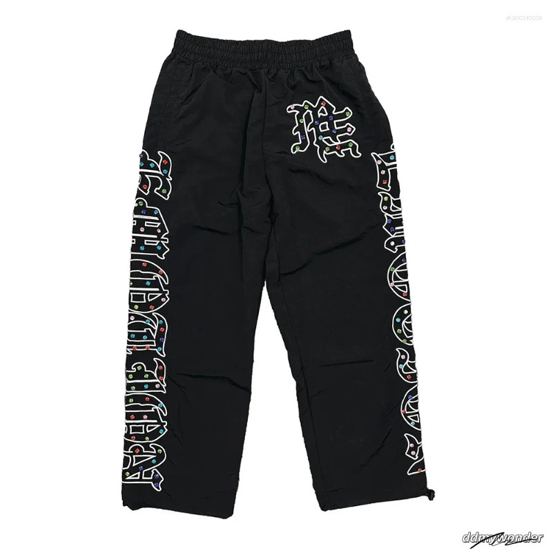 Men's Casual Sweatpants: Rhinestone Embellished, Baggy Fit, Drawstring Waist - Ideal For Streetwear And Sport ddmywonder ddmywonder ddmywonder