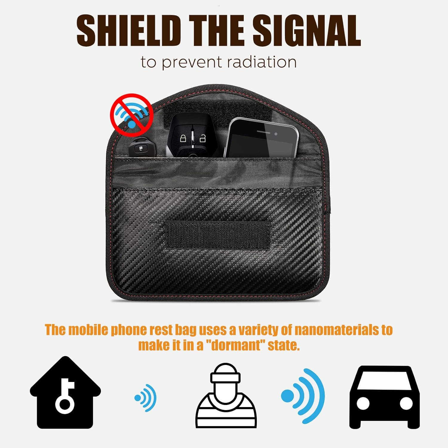 4 Pieces Faraday Bags Phone for Key Fob Protector Car RFID Signal Blocking GPS Antitracking Faraday Pouch Shielding Wallets for Cell Phone Privacy Car