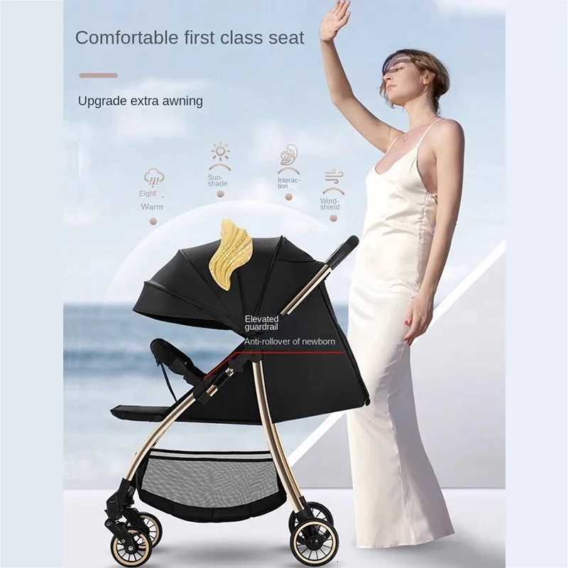 Baby Stroller TwoWay Can Sit and Lie Lightly Folded High View Childrens Portable FourWheel Shock Absorbing Umbrella Car W250910