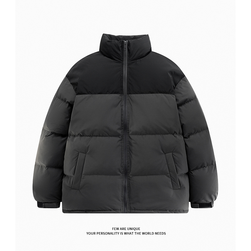 Designer jacket free shipping Winter cotton clothing fashionable men and womens color blocked stand up collar cotton coats casual coat bread jackets