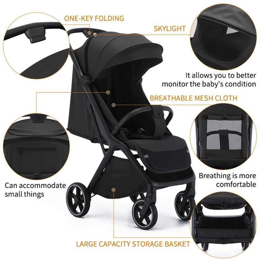 Fast Folding Baby Stroller FourWheel Baby Stroller It Can Be Taken On The Plane Baby Strollers W250910