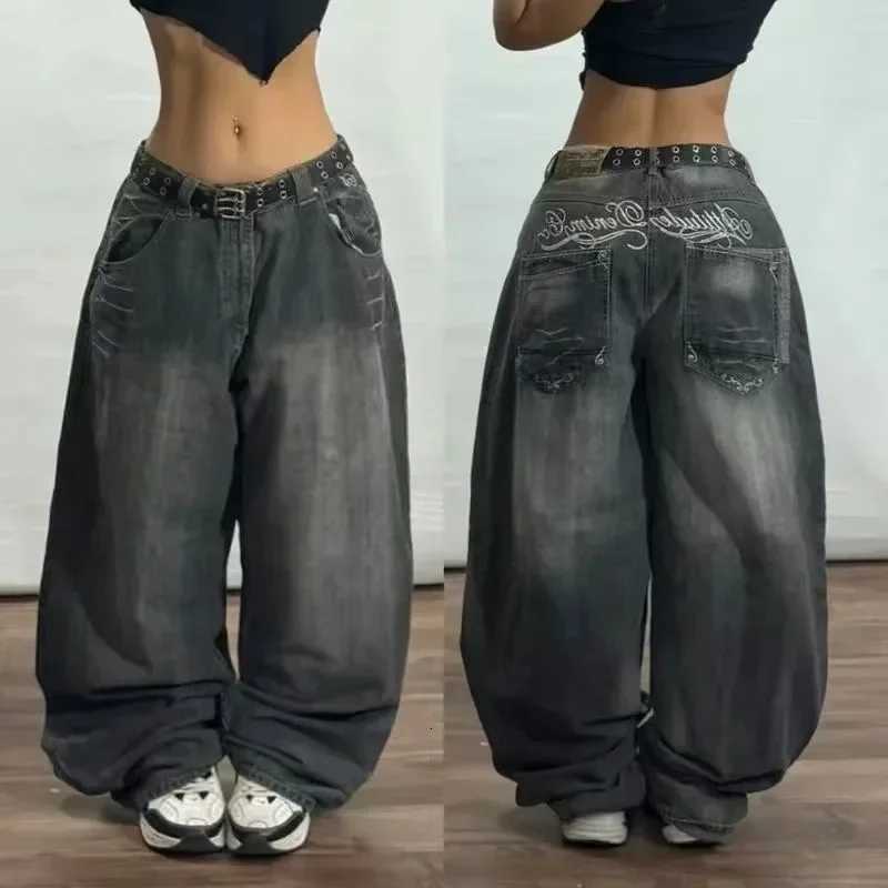 American Retro Cleanfit Fashion Print Baggy Jeans Womens Y2K Popular Casual Joker Gothic High Waist WideLeg pants Street Wear Z250910
