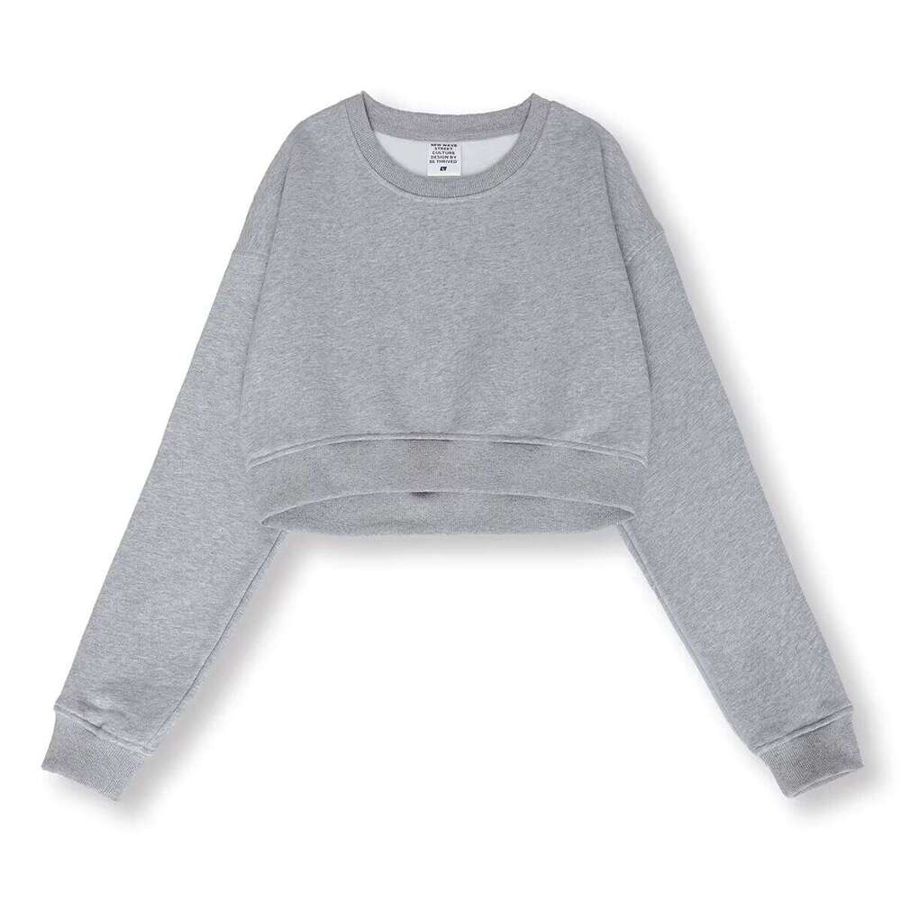 High Quality 360gsm Long Sleeve Cut Top Street Style Plus Size Hoodie & Women's Sweatshirt