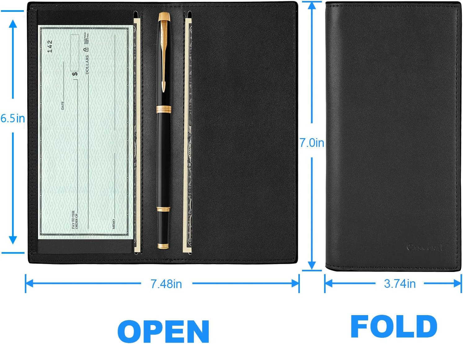 Premium Leather Checkbook Cover for Men and Women Checkbook Holder Wallet RFID BlockingZ250910