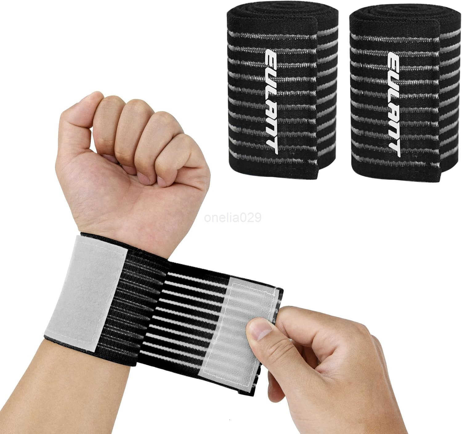 Wrist Support Brace 2 Pairs Adjustable Compression Wrist Wraps Wristbands for Carpal Tunnel Arthritis Tendonitis Weightlifting Tennis Basketball W2509