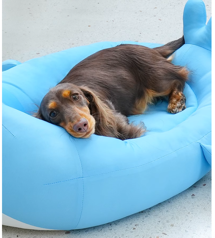 Cooling Beach-Themed Pet Mattress: Washable Canine/Kitten Bed with Chill Zone