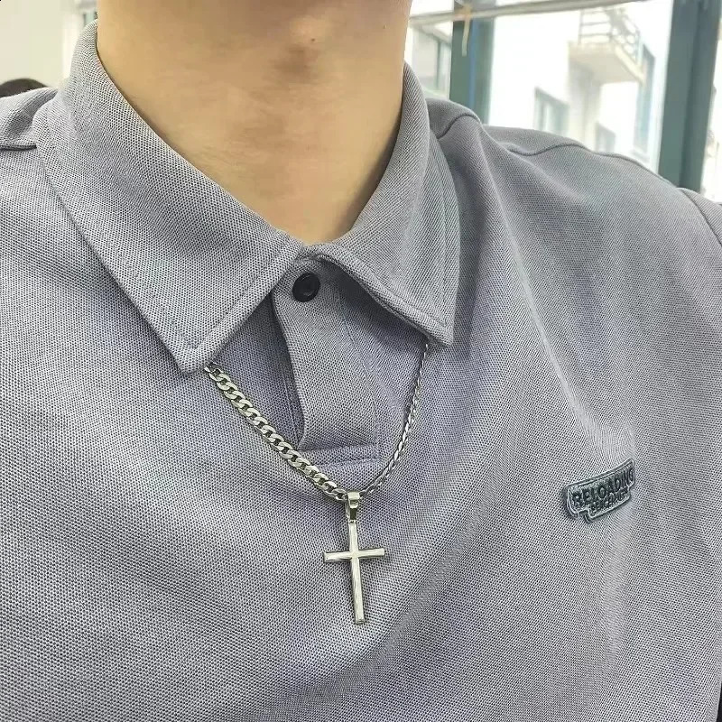 925 Sterling Silver Cross Necklace for Men Women 5mm Stainless Steel Durable Cuban Crucifix Pendant Necklace Jewelry250910