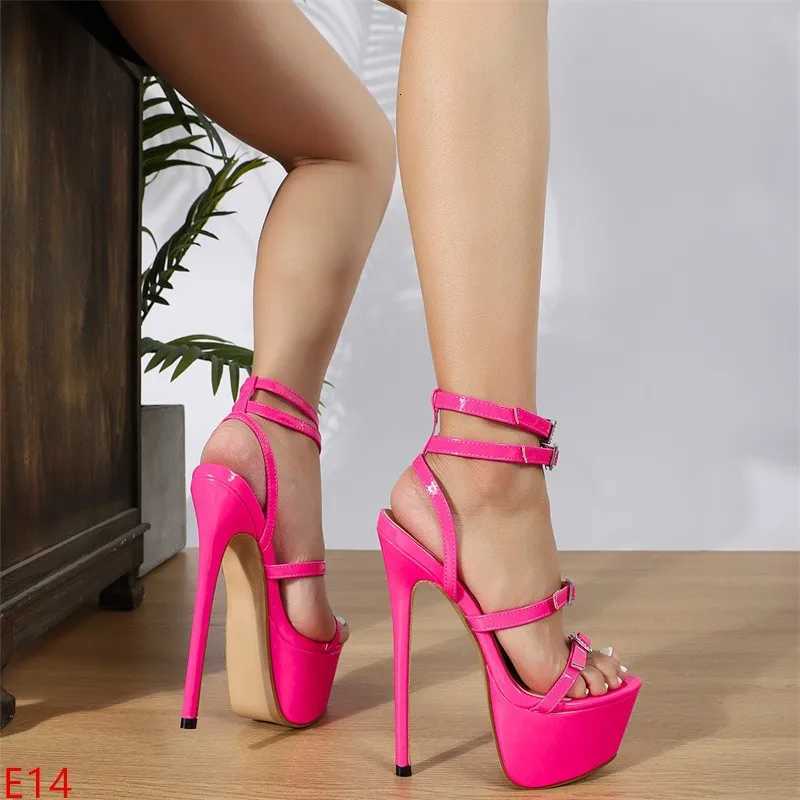 Summer Runway Style Sexy High Heels Platform Sandals for Womens Fashion Open Toe Crystal Buckle Stiletto Wedding Stripper Shoes W250910