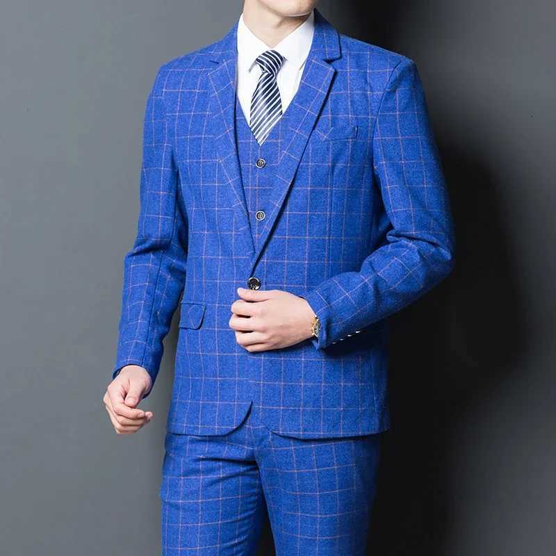 2025 Suit Blazer Vest Pants Mens Fashion Hosting Work Business Wedding Casual Art Style Elegant Gentlemans Suit M6XL W250910