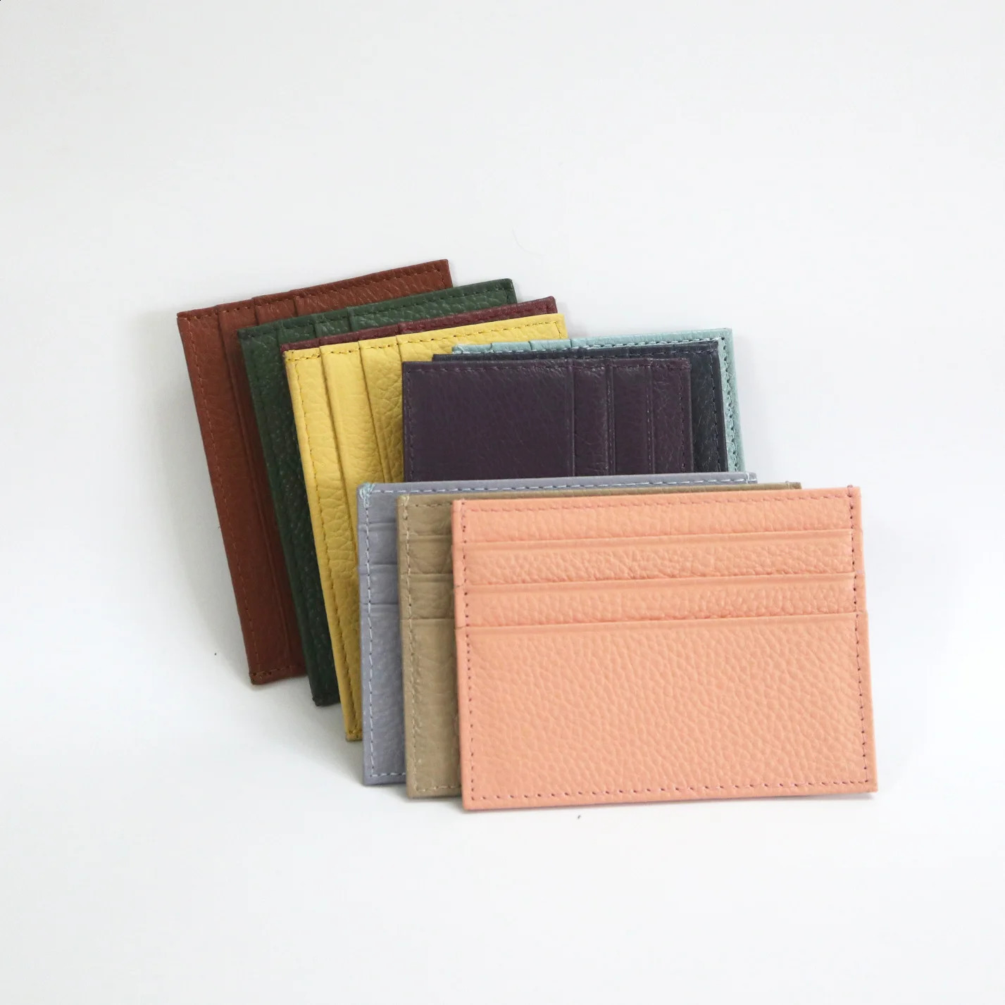 Custom Letter Genuine Leather Card Holder Personalized Initial Slim Wallet Monogram Name Purse Card Case DIY Wedding Gift250906