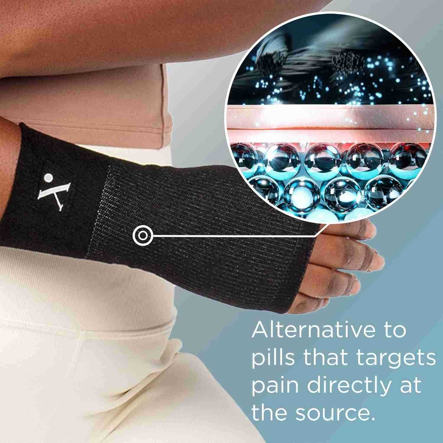 Wrist Compression Sleeve for Pain Relief MedicineInfused Hand and Wrist Support Compression Sleeves for Women and Men with Arthritis Tendonitis and Ca