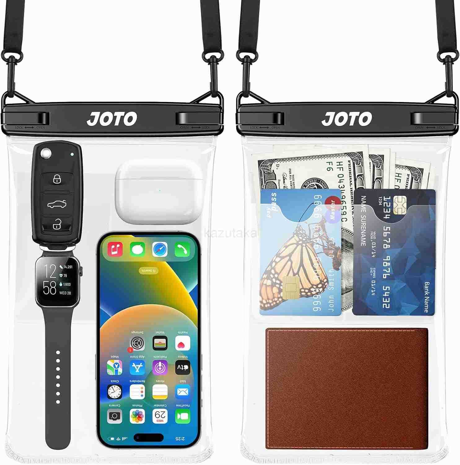 2 Pack Large Waterproof Phone Pouch Bag IPX8 Big Underwater Dry Bag with Lanyard for iPhone 16 15 14 Plus Pro Max S24 S23 Ultra Airpods Cash CARD Esse