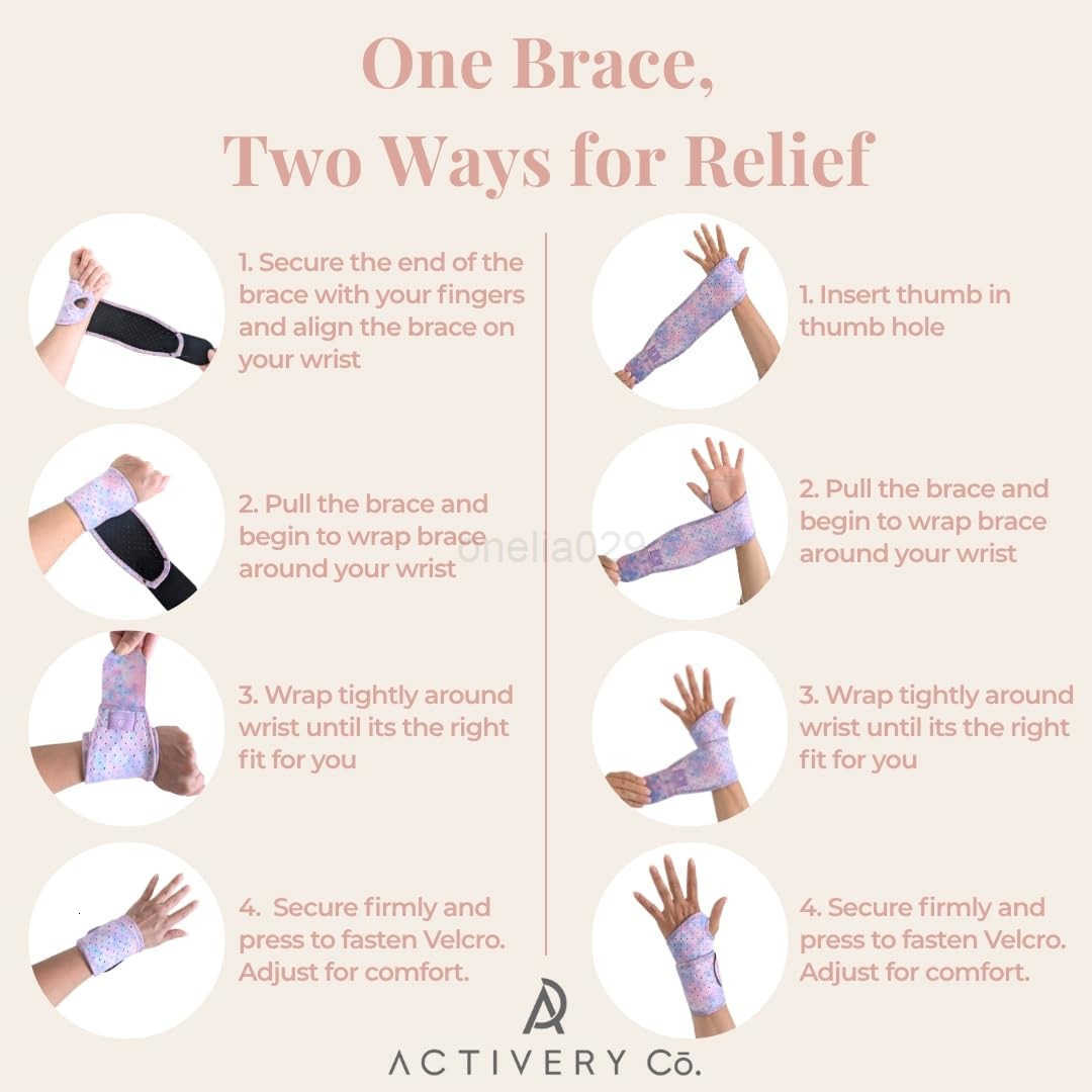2pack Carpal Tunnel Wrist Brace for Women Wrist Wraps Wrist Support for Keyboard Fitness Exercise Arthritis Pain Relief Weightlifting Tendonitis Sprai