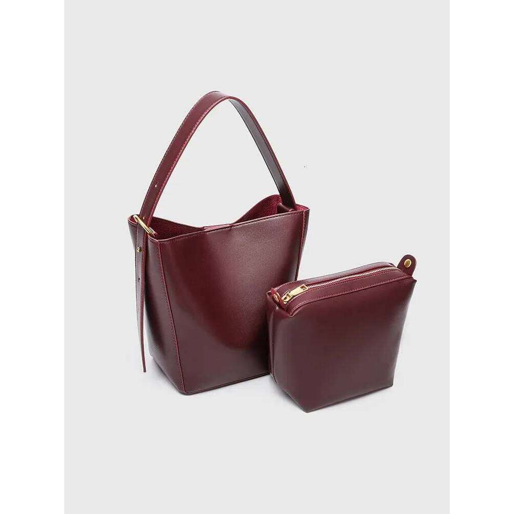 Fashion Retro Bucket High Quality PU Leather Tote Women's Handbag Casual Shoulder Bag Shopping Crossbody Female Purse