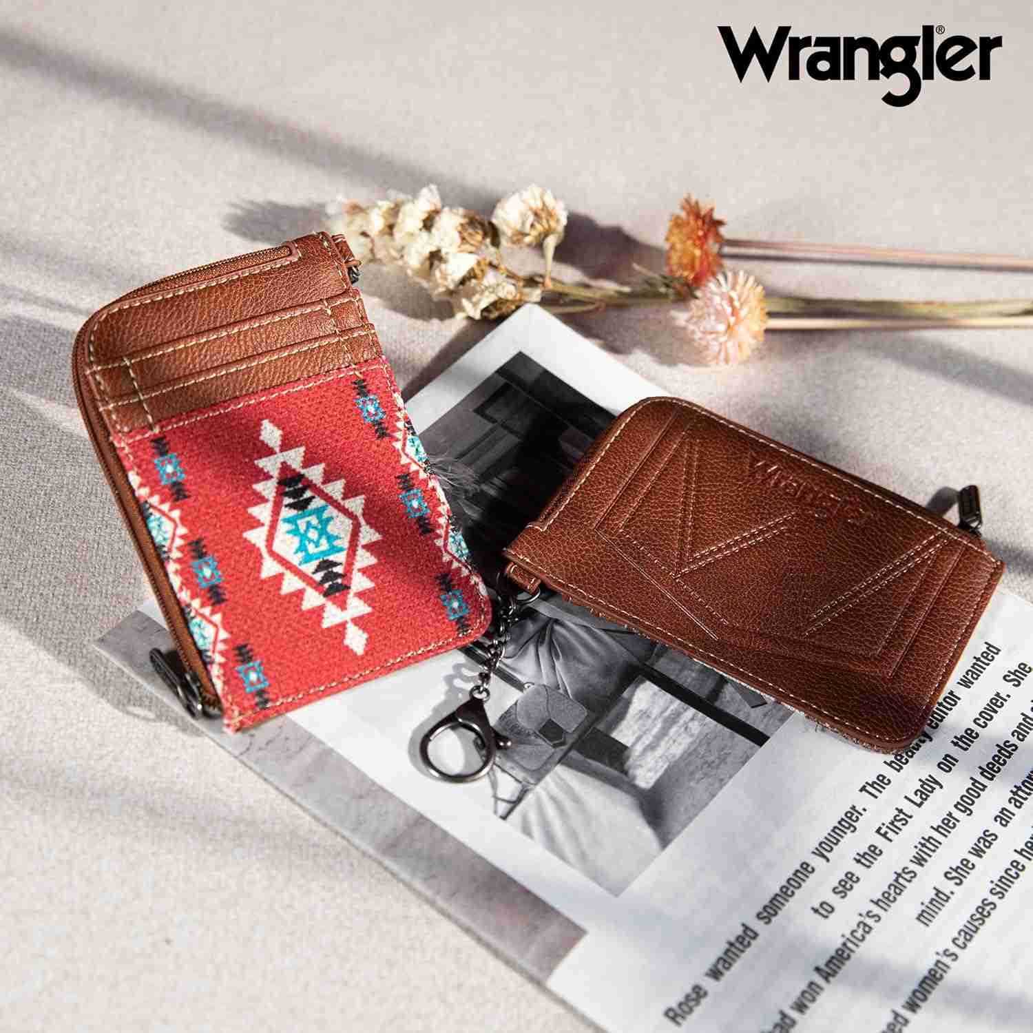 Card Wallet for Women Boho Aztec CARD Holder with Zipper PocketZ250910