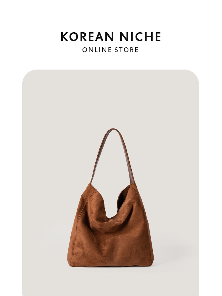 2025 New Korean Autumn and Winter Fashion Suede Soft Texture Tote Bag Casual Large-Capacity Single-Shoulder Handbag