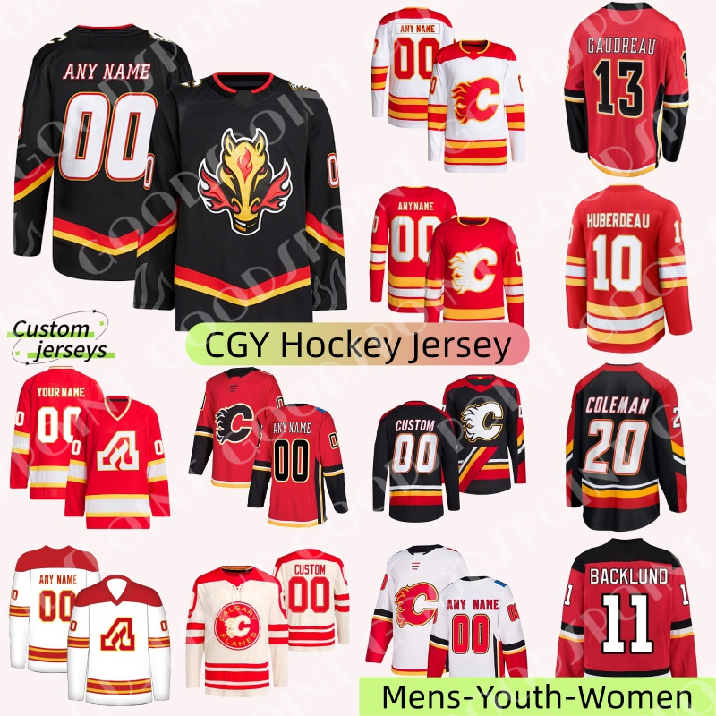 CGY Hockey Jersey #11 Mikael Backlund Nazem Kadri Jersey Rasmus Andersson Blake Coleman Flame Jersey Kevin Jonathan Huberdeau Pospisil Calgary 2025 mens Jersey