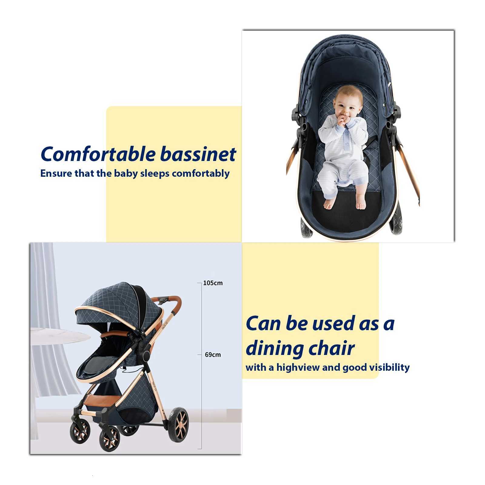 Baby Stroller 3in1 Travel System Pushchair Lightweight Pram from Birth AllTerrain Baby Buggy Compact Fold Stroller Summer W250910