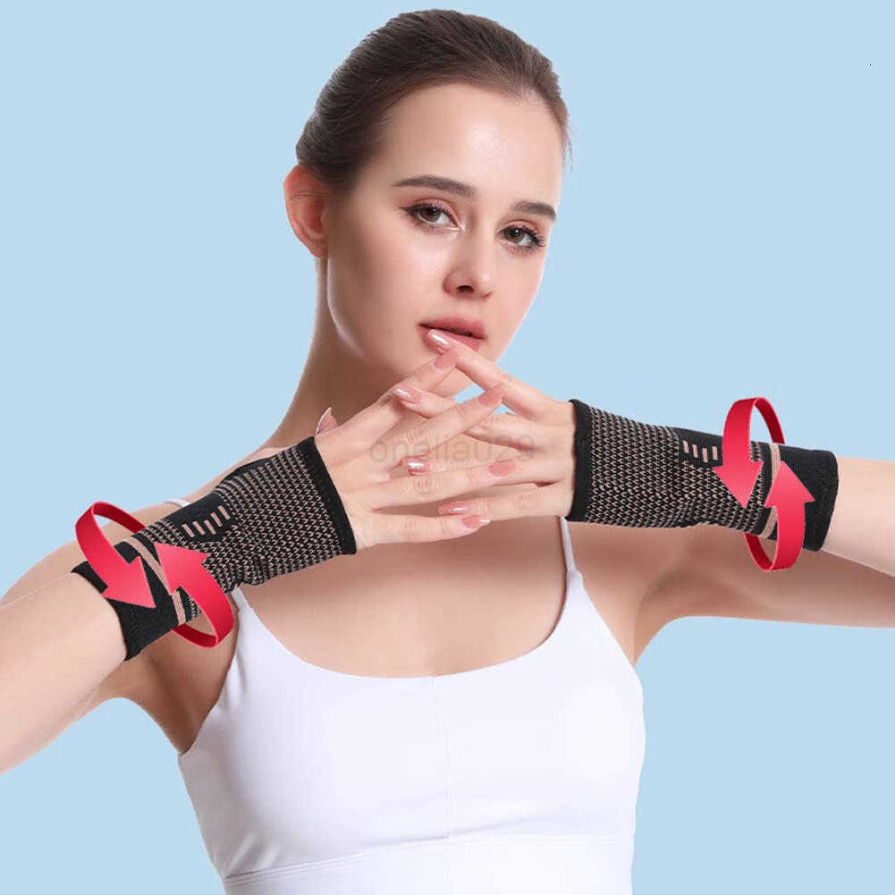 Wrist Compression Sleeve Elastic Wrist Support Sleeve Wrist Brace for Tendonitis Arthritis Sprains Pain Relief Breathable Carpal Tunnel Hand Brace for
