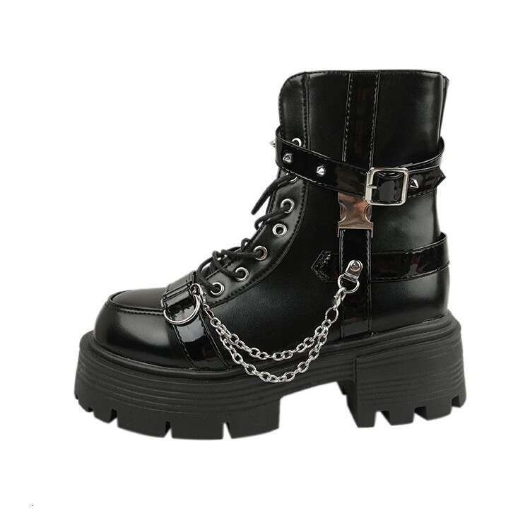 Sweet Designer Shoe Cool Thick-Soled Martin for Women 2025 Autumn New Black Motorcycle Height-Increasing British Style Short Boots Trend