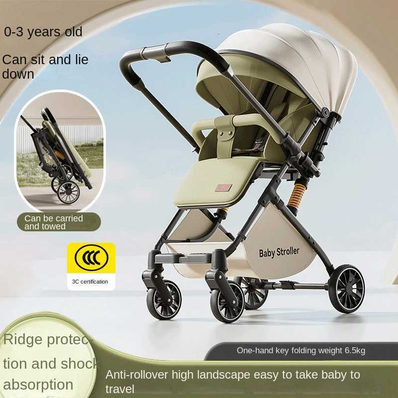 Lightweight Stroller High Landscape Twoway Baby Pram 03 years Old Travel Stroller can sit and lie down Fourwheels Baby Buggy W250910