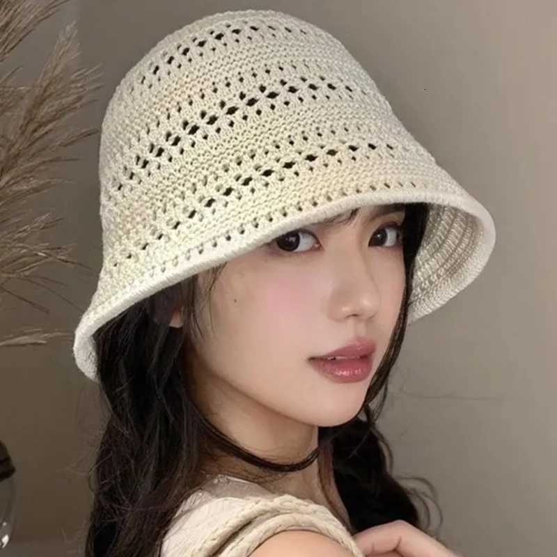 Wen Bucket Hat Summer Hollow Out Thin Breathab Sun Hat Fa Beach Panama Fold Outdoor Casual Japanese Fishierman G250910