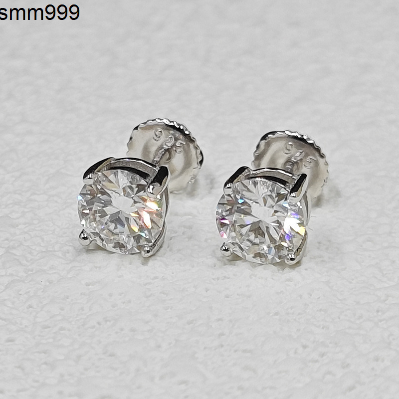 Classic Mossanite Diamond Ear Stud 38mm 1ct 2ct 14K Gold Plated 925 Sterling Silver VVS GRA Moissanite Earring for Women Men