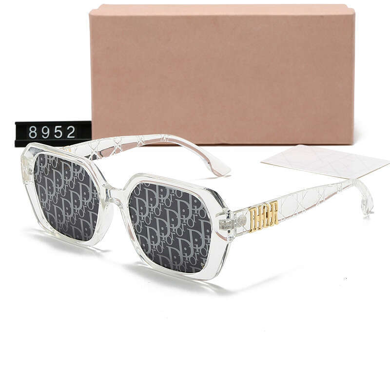 D Brand Fashion Polygon with Printed Text Mercury Lenses Trendy Sunglasses for Men and Women Glasses 8952