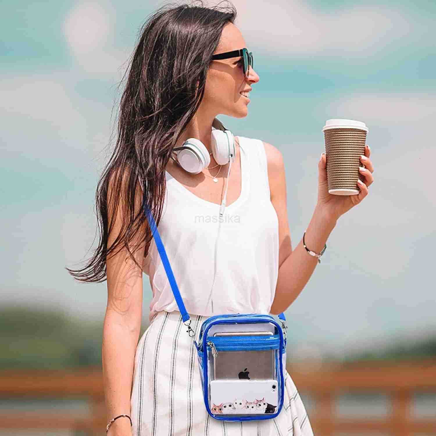 Clear Purse Stadium Transparent Messenger Bag Stadium Approved for Men and Women Clear CrossBody Bag M250910