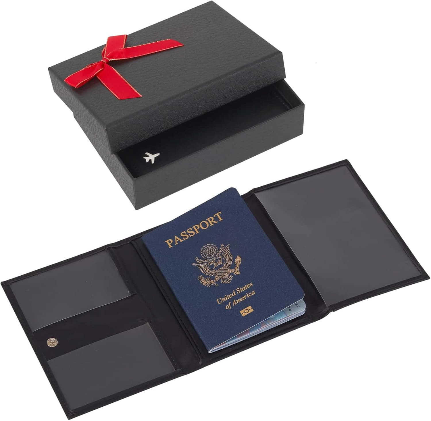 Wallet Passport Holder for Travel RFID Blocking Genuine Leather Travel Document Holder with Gift Box Passport Wallet for Pilots Men and WomenZ250910