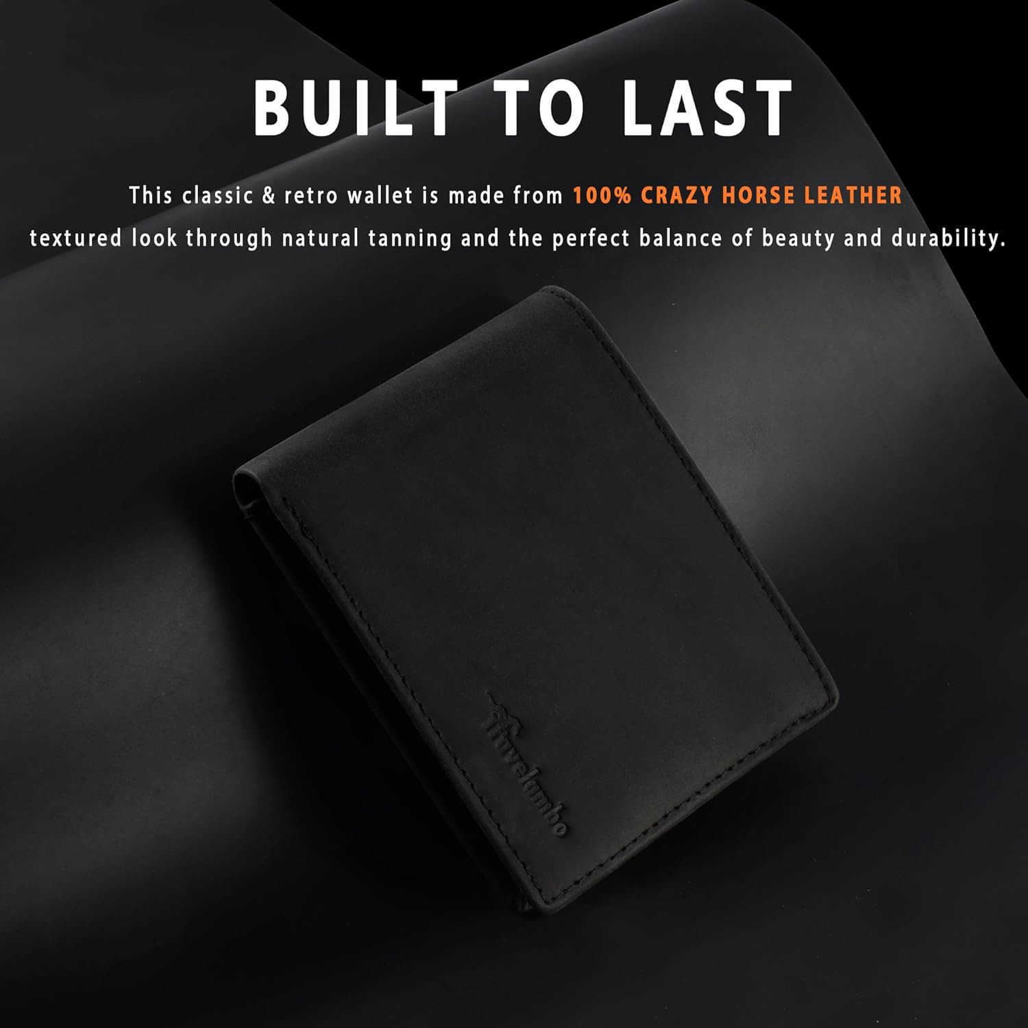 Genuine Leather Wallet for Men with Gift Box Handmade Bifold Stylish Mens Wallets Rfid Blocking with 2 ID WindowsZ250911
