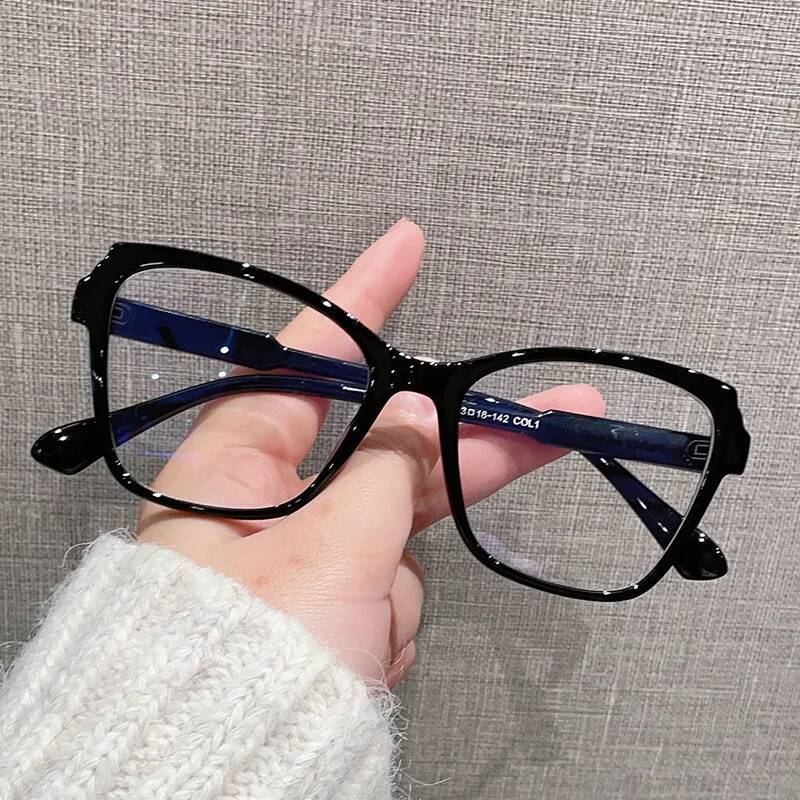 Elegant Women Brand Computer Gradient Irregular Big Frame Reading Glasses Anti Blue Light Prescription Eyeglasses ddmythur