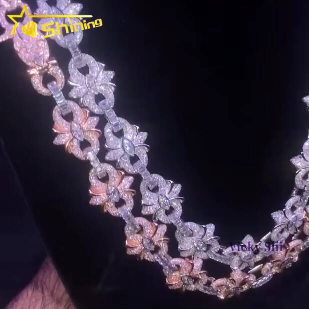 Pass Diamond Tester 925 Silver Hip Hop Moissanite Diamond Infinity Cuban Link Chain Iced Out Luxury Rapper Fashion Jewelry