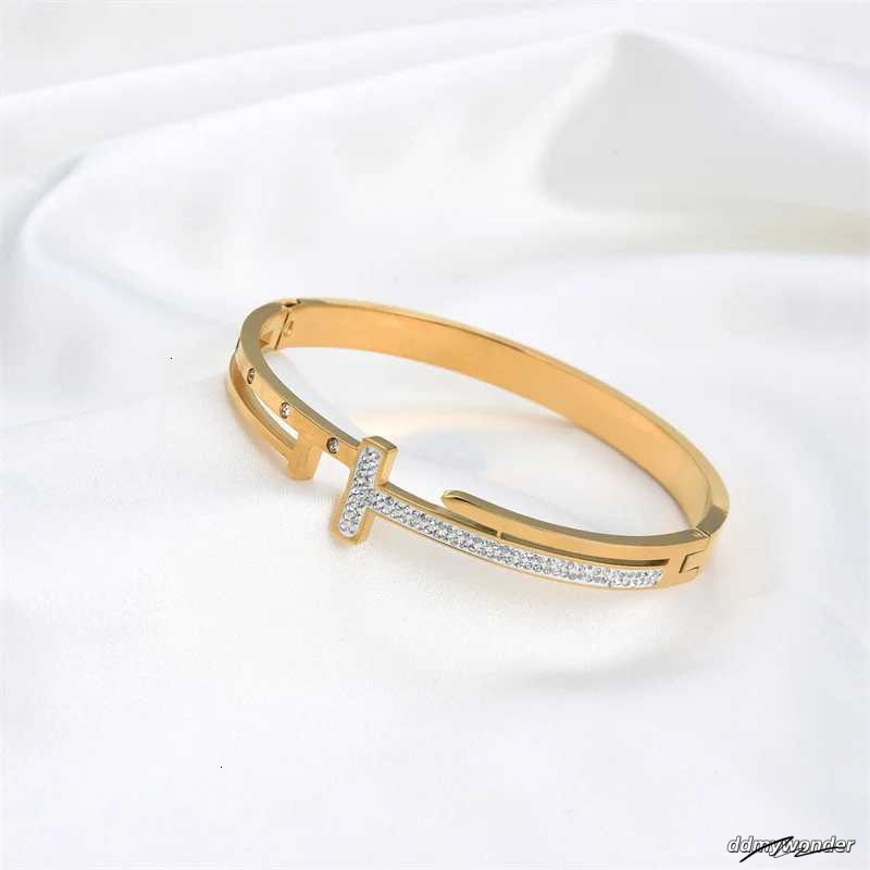 Girls Wrist Bracelets Sier White Rose Gold Color Cuff Charm Bangles Jewelry Crystal Stone Personalised Friendship Wholes S250807