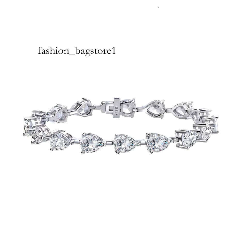 Custom Fine Jewelry Inlay Moissanite Four Leaf Clover Sterling Sier Charm Bangles Bracelets for Women