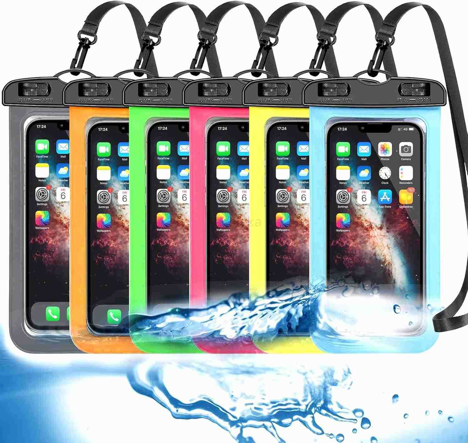 6 Pack Universal Waterproof Phone Pouch Large Phone Waterproof Case Dry Bag IPX8 Outdoor Sports for Phone Z250910